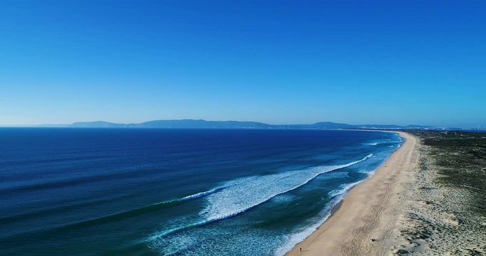 Aerial view of the Comporta Beach in Set&uacute;bal, Portugal