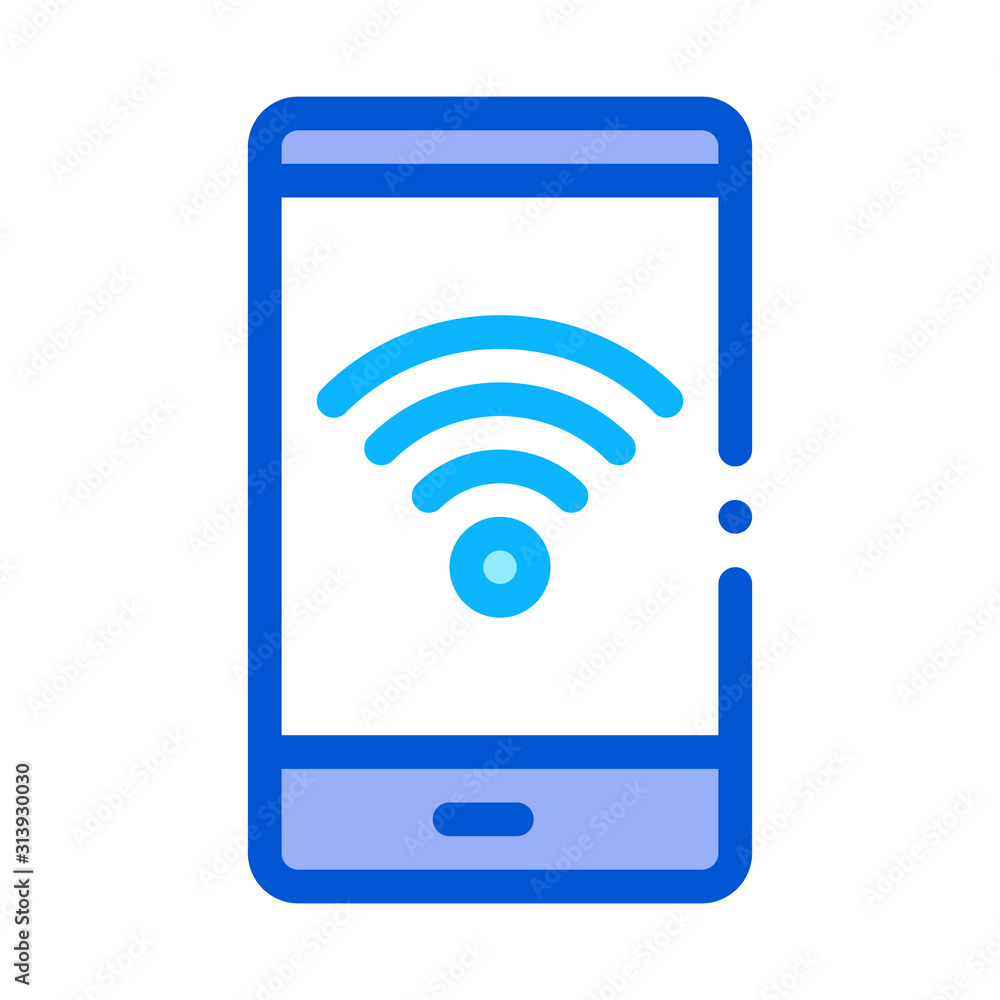 Poster smartphone wi-fi connection icon vector. outline smartphone wi-fi connection sign. isolated contour 