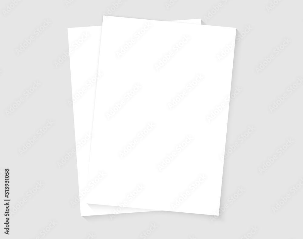 Poster paper a4 size sheets. a4 format papers. mock up template for your design. set of white blank paper a