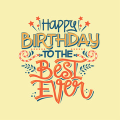 Happy birthday lettering design illustration