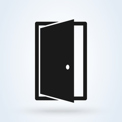 open door. vector modern icon design illustration