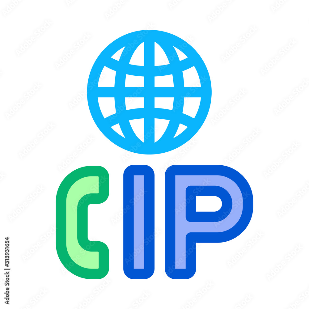 Poster voip ip calling system icon vector. outline voip ip calling system sign. isolated contour symbol ill