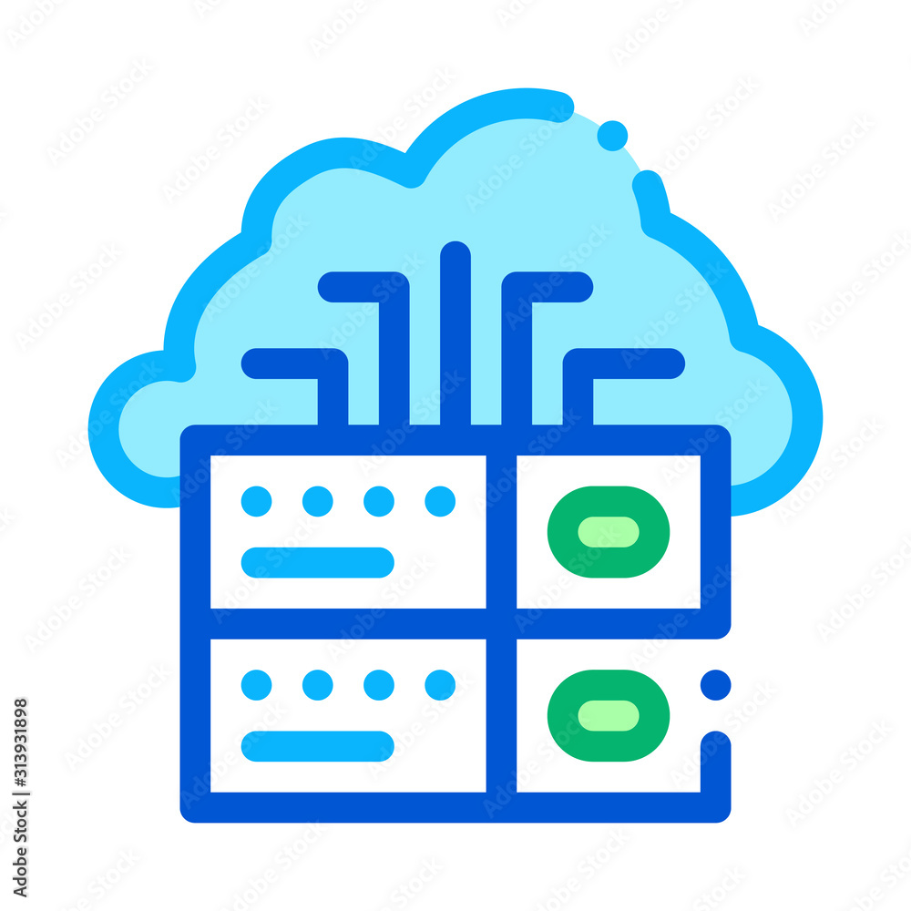 Poster voip cloud digital system icon vector. outline voip digital system sign. isolated contour symbol ill