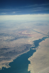 Fototapeta na wymiar Desert panorama from the plain to California