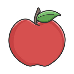 Red organic apple design illustration