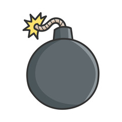 Black bomb design icon illustration