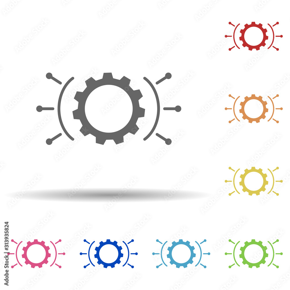 Poster gear, useful functions in multi color style icon. simple glyph, flat vector of business icons for ui
