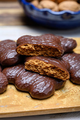 Tasty gingerbread glazed cookies from Torun, Poland