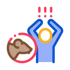 Rats Human Panic Icon Vector. Outline Rats Human Panic Sign. Isolated Contour Symbol Illustration