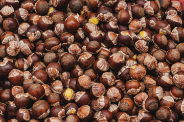 chestnut background, chestnuts on market closeup -
