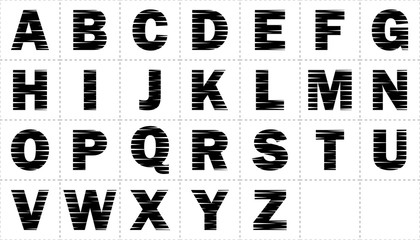 Set of creative letters of the Latin alphabet characters, stylish alphabet design for typography and typography. Ability to change the color of letters and background.