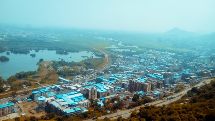 aerial view of the city