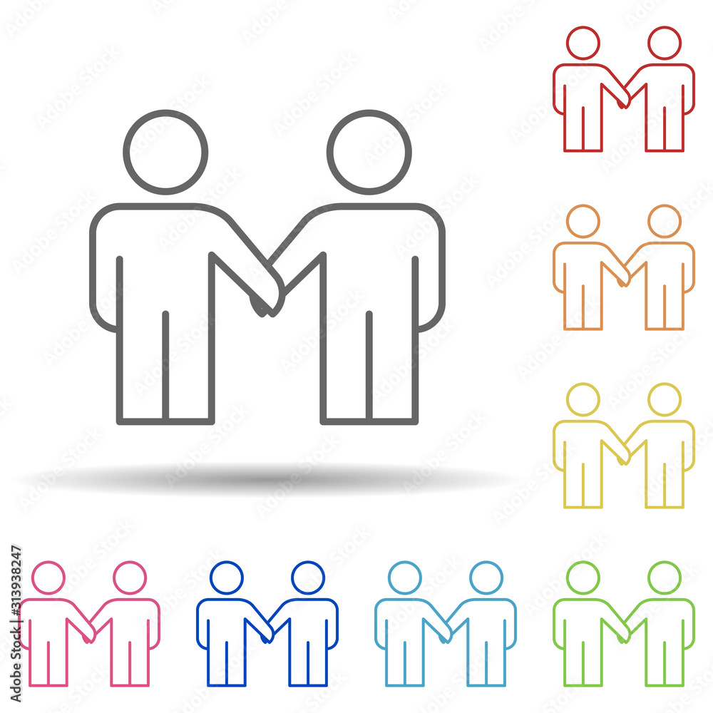 Poster cooperation line in multi color style icon. simple thin line, outline vector of business organisatio
