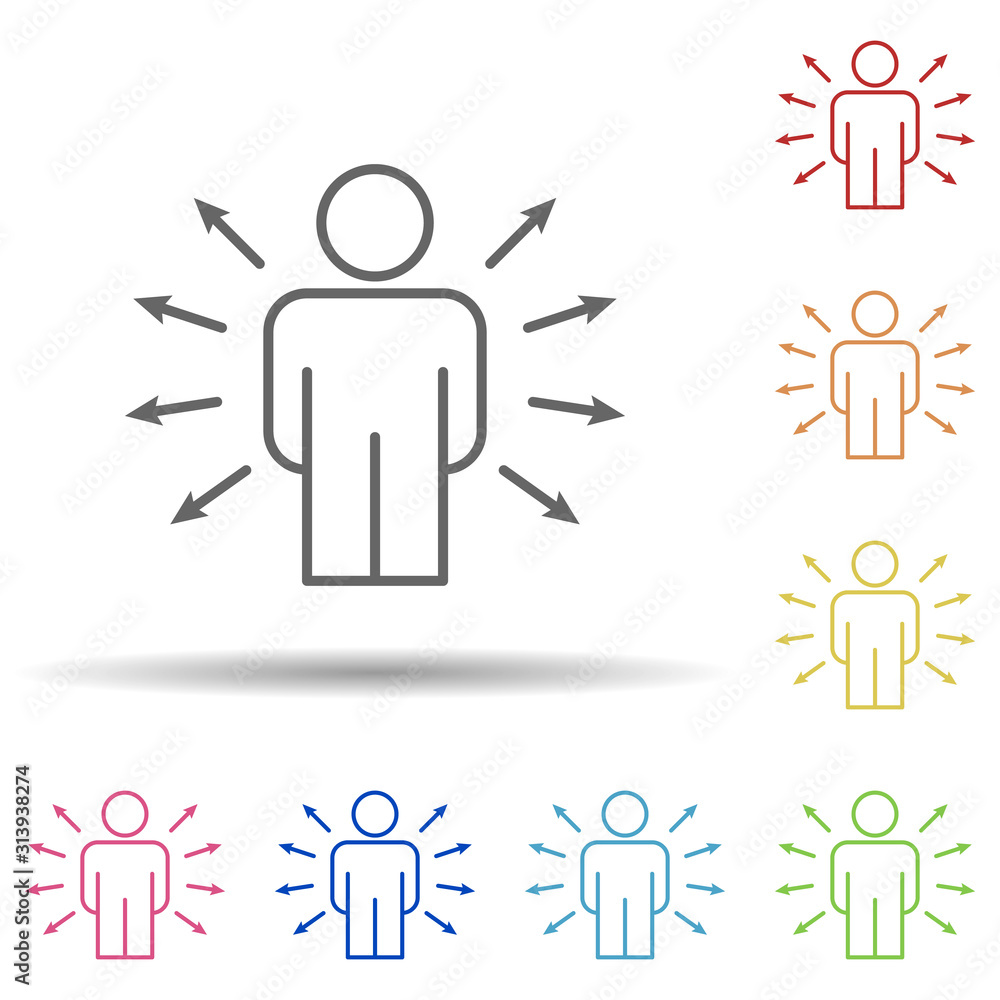 Poster employee selection line in multi color style icon. simple thin line, outline vector of business orga
