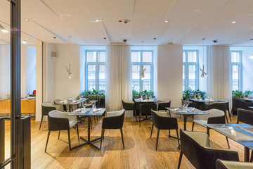 Interior of a new hotel restaurant