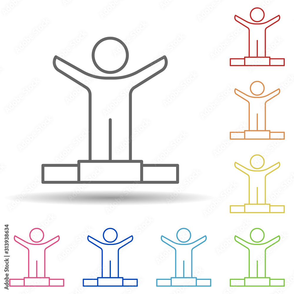 Poster good luck in work line in multi color style icon. simple thin line, outline vector of business organ