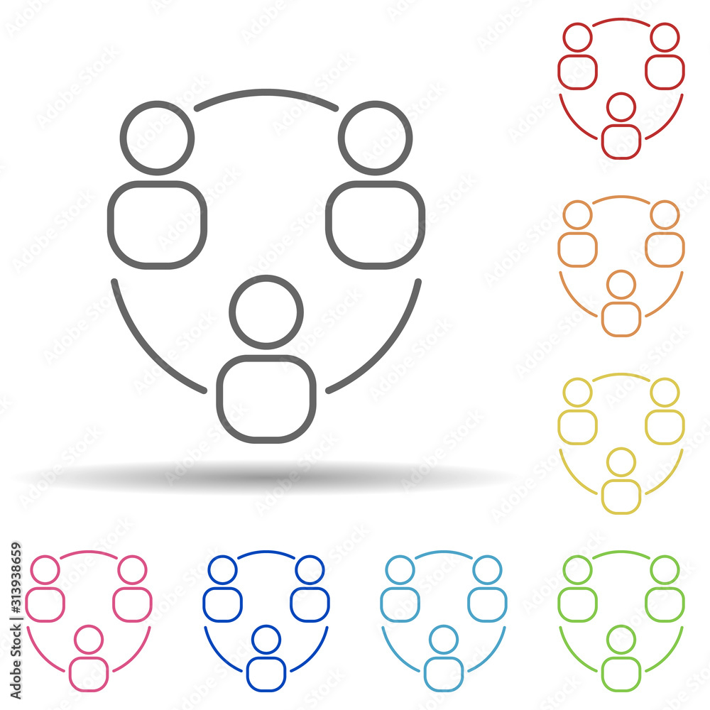 Poster business communication line in multi color style icon. simple thin line, outline vector of business 