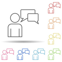 Business conversation line in multi color style icon. Simple thin line, outline vector of business organisation icons for ui and ux, website or mobile application