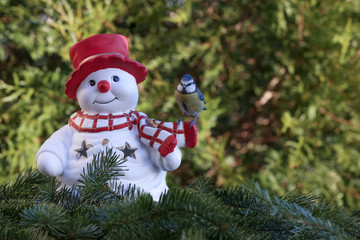 complicité avec le bonhomme de neige 