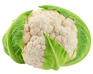 cauliflower isolated on white background, clipping path, full depth of field