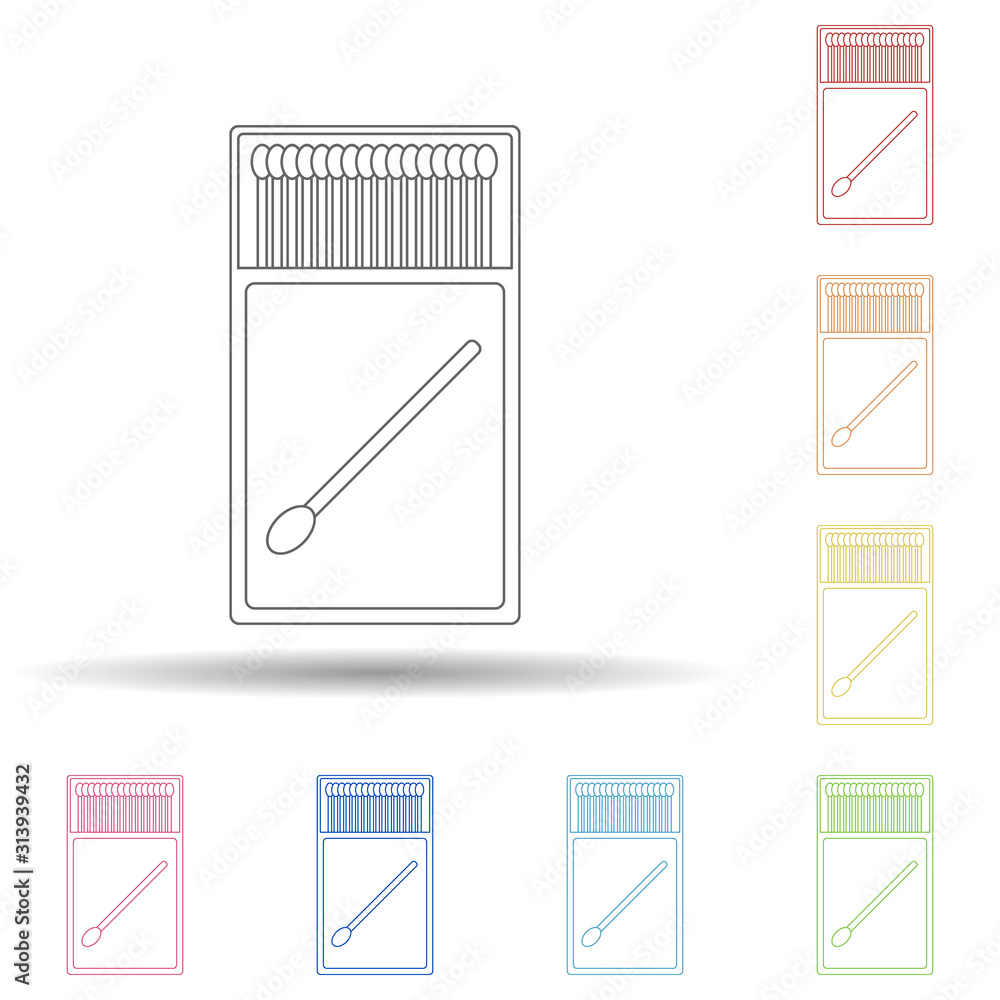 Poster matches colored in multi color style icon. simple thin line, outline vector of camping icons for ui 