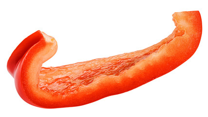 sweet pepper slice, paprika, isolated on white background, clipping path, full depth of field