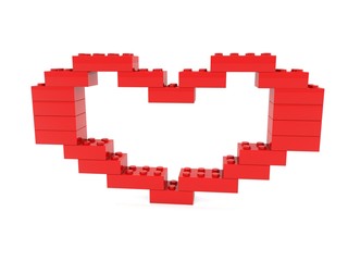 Obraz premium Abstract heart of red toy bricks