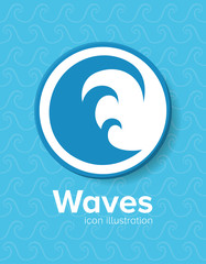 Blue wave icon inside circle vector design