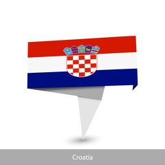 Croatia Country flag. Folded ribbon banner flag