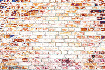Invisible foliage on a light brick wall as an abstract background.