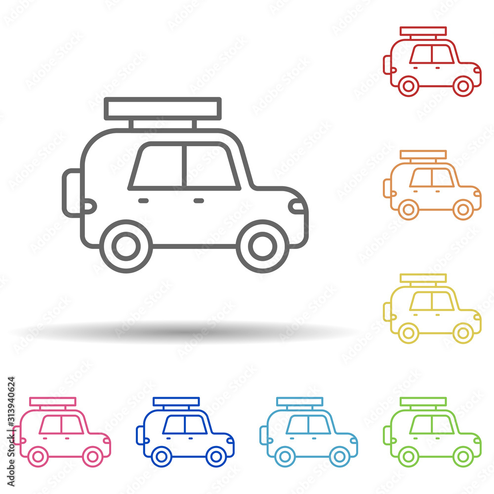 Aufkleber car in multi color style icon. simple thin line, outline vector of car wash icons for ui and ux, web