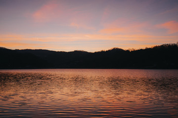 sunset over lake