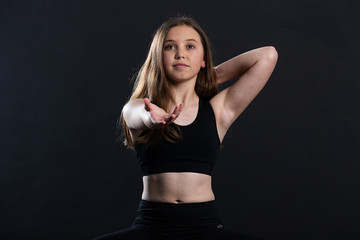 Fototapeta na wymiar Portrait of young ballet dancer