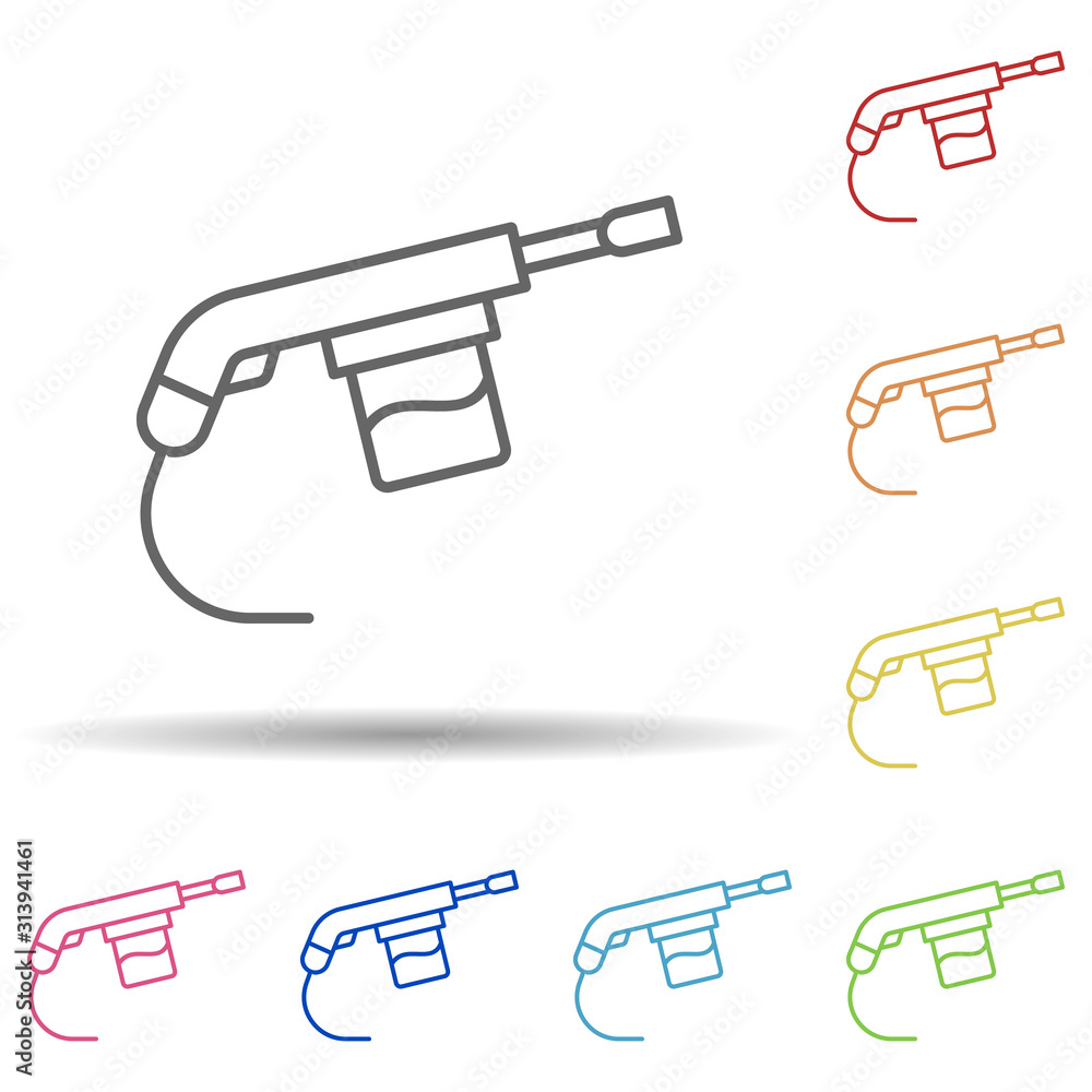 Poster foam carwash in multi color style icon. simple thin line, outline vector of car wash icons for ui an