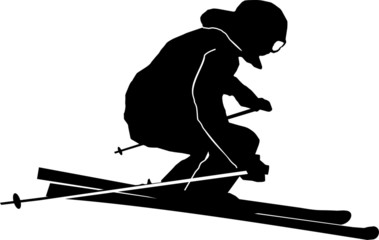 Winter Sport Ski Silhouette Illustration