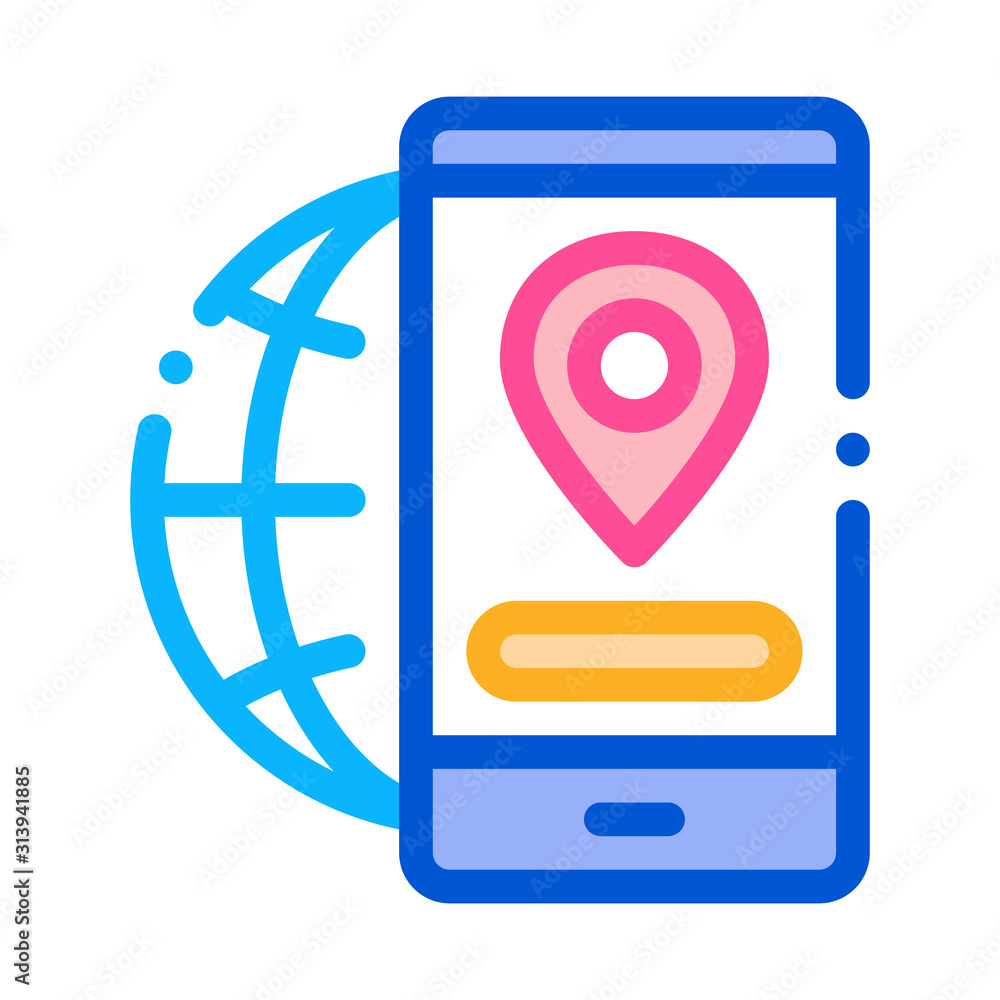 Poster geolocation icon vector. outline geolocation sign. isolated contour symbol illustration