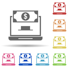 Charity, banking in multi color style icon. Simple glyph, flat vector of charity icons for ui and ux, website or mobile application