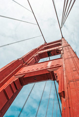 The Golden Gate Bridge from Worm's-eye view, San Francisco, USA