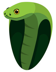 Cobra portrait made in unique simple cartoon style. Head of cobra. Isolated icon for your design. Vector illustration