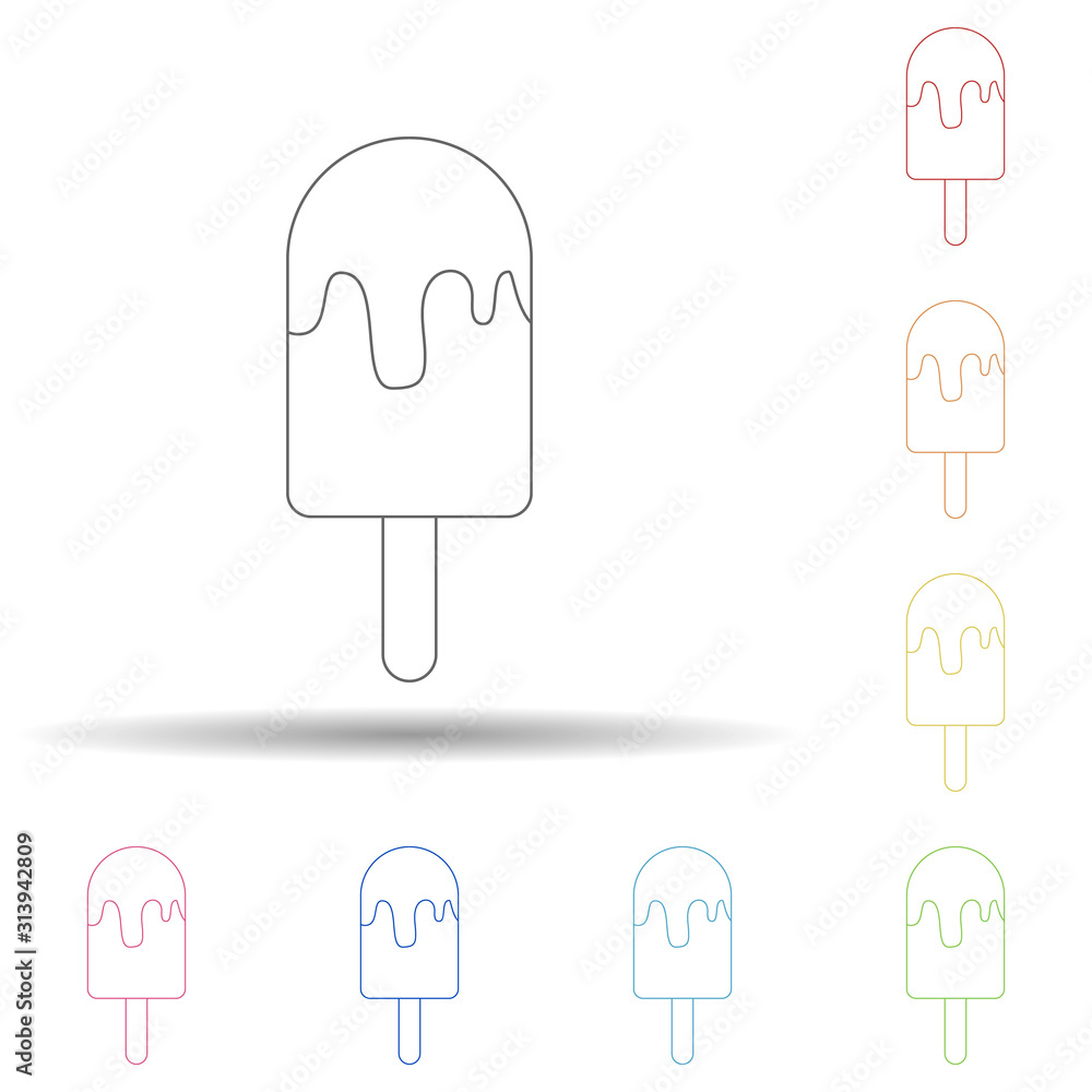 Aufkleber ice cream flat in multi color style icon. simple thin line, outline vector of summer icons for ui an