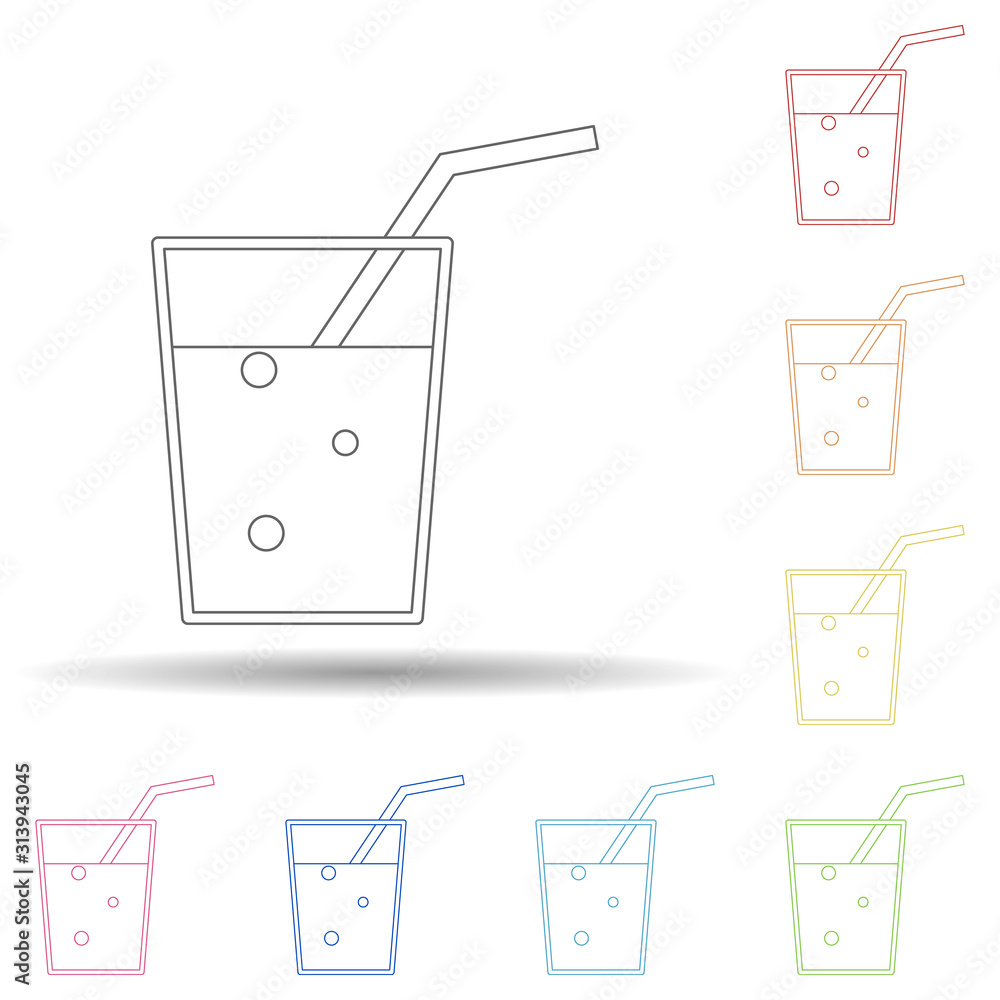 Aufkleber juice flat in multi color style icon. simple thin line, outline vector of summer icons for ui and ux