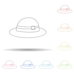 Beach hat flat in multi color style icon. Simple thin line, outline vector of Summer icons for ui and ux, website or mobile application
