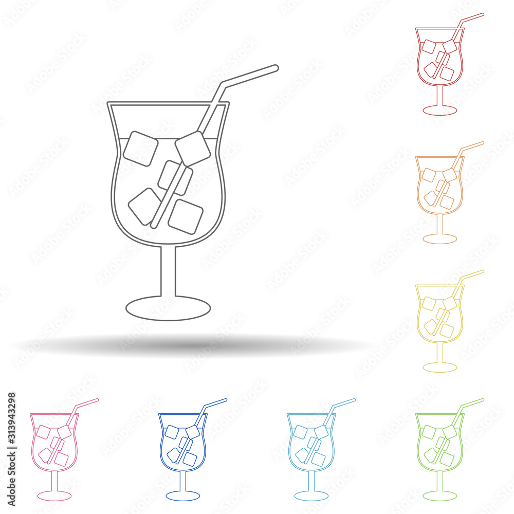 Aufkleber soft drink flat in multi color style icon. simple thin line, outline vector of summer icons for ui a