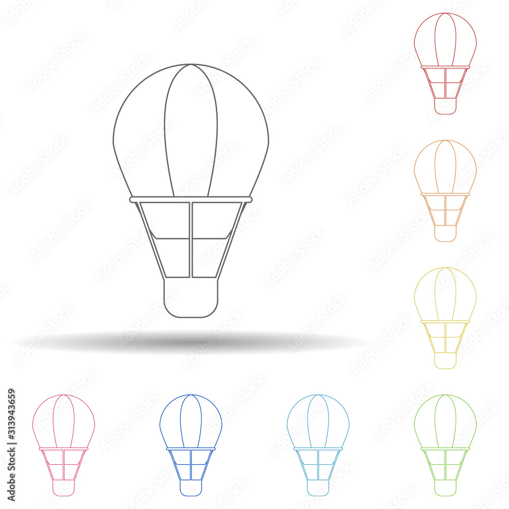 Aufkleber balloon flat in multi color style icon. simple thin line, outline vector of summer icons for ui and 