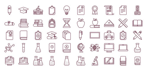 Isolated school icon set vector design