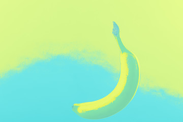 Pop art colors featuring a fresh banana