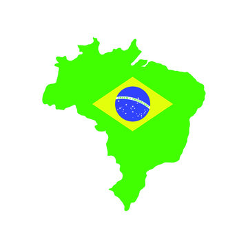 brazil map.  Vector brazil map icon