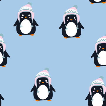 seamless pattern penguin isolated, penguin awareness day
