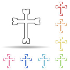 cross, day of the dead, mexico multi color style icon. Simple thin line, outline vector of day of the dead icons for ui and ux, website or mobile application