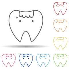 Caries, disease, medical in multi color style icon. Simple thin line, outline vector of charity icons for ui and ux, website or mobile application